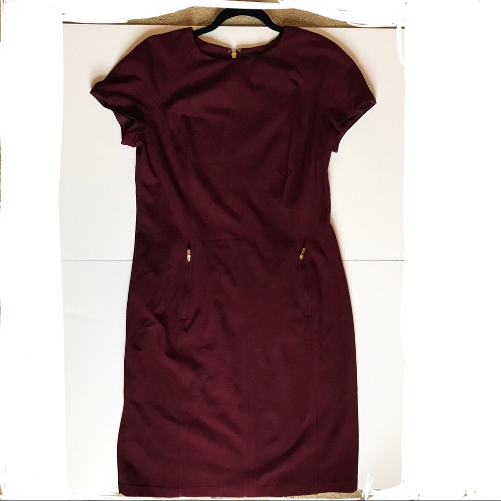 Lauren Ralph Lauren short sleeve maroon dress, 14
